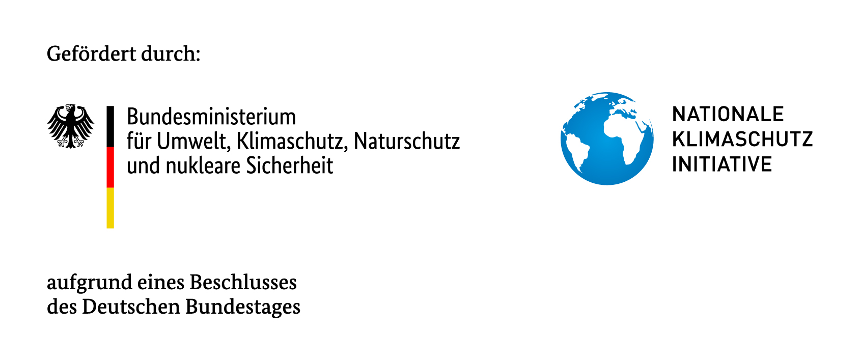 Logos des Bundesministeriums für Umwelt, Klimaschutz, Naturschutz und nuklearer Sicherheit sowie der NKI.